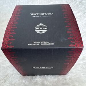 2018 Waterford Crystal Ogham Joy Ball Ornament with Box Made in Slovenia Ireland